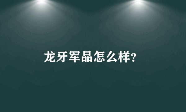 龙牙军品怎么样？