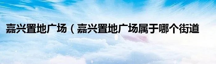 嘉兴置地广场（嘉兴置地广场属于哪个街道