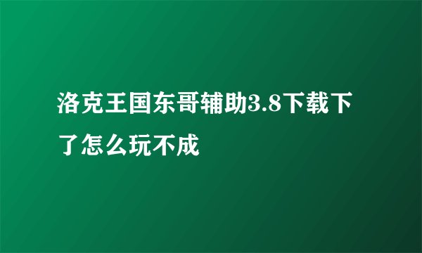 洛克王国东哥辅助3.8下载下了怎么玩不成