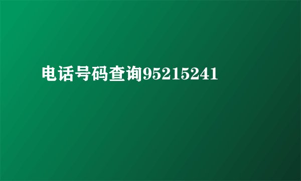 电话号码查询95215241