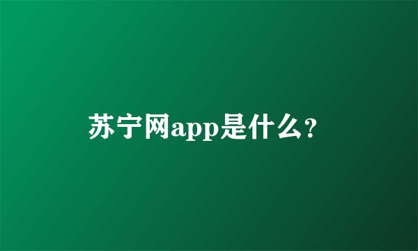 苏宁网app是什么？