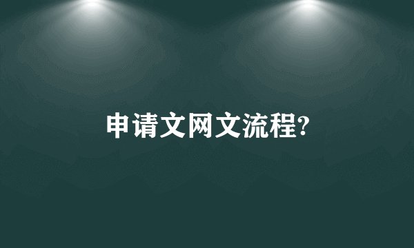 申请文网文流程?