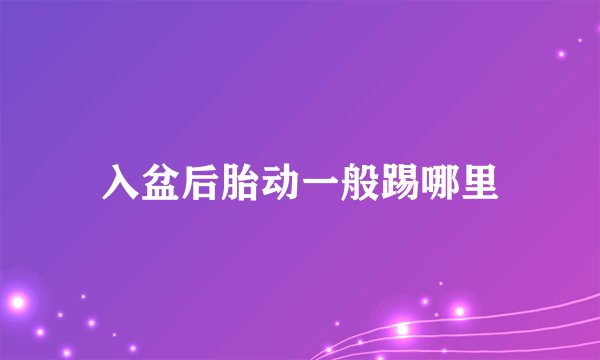 入盆后胎动一般踢哪里