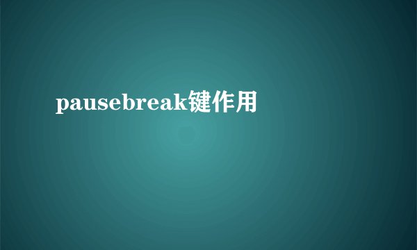 pausebreak键作用