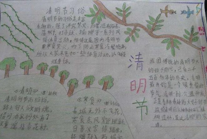清明节手抄报简单 清明节手抄报好看易画的