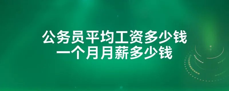 公务员平均工资多少钱一个月月薪多少钱