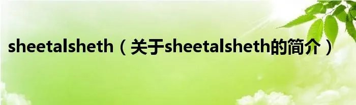 sheetalsheth（关于sheetalsheth的简介）