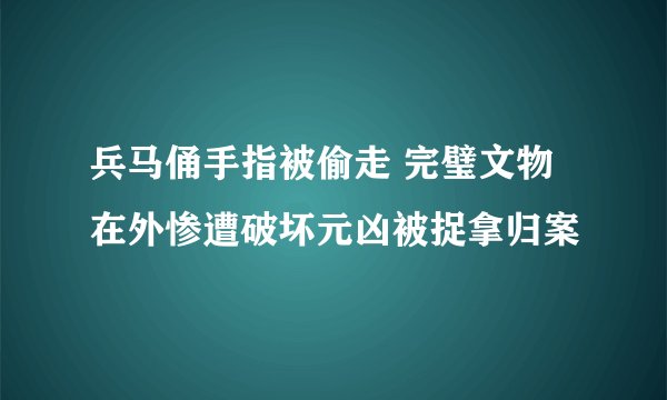 兵马俑手指被偷走 完璧文物在外惨遭破坏元凶被捉拿归案