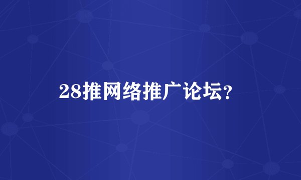 28推网络推广论坛？