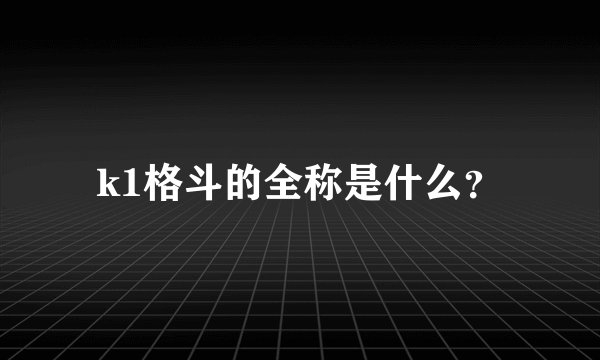 k1格斗的全称是什么？