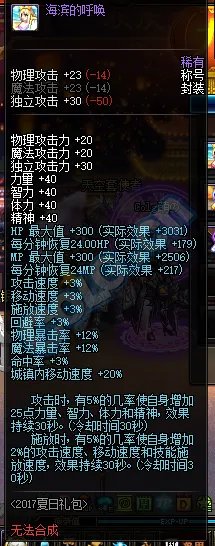 7月6日正式服上架 2017夏日礼包道具一览