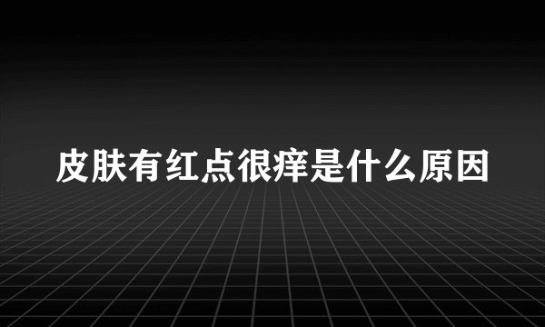 皮肤有红点很痒是什么原因