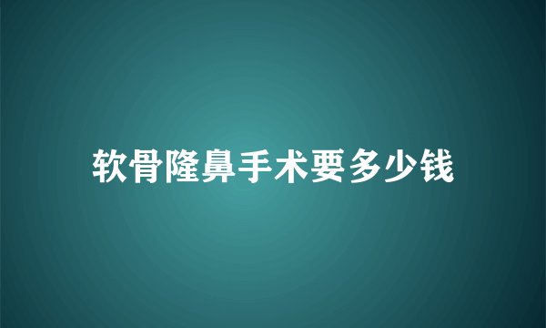 软骨隆鼻手术要多少钱