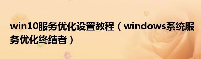 win10服务优化设置教程(windows系统服务优化终结者)