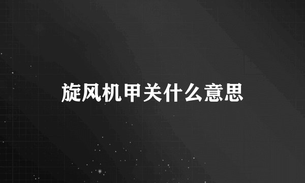 旋风机甲关什么意思