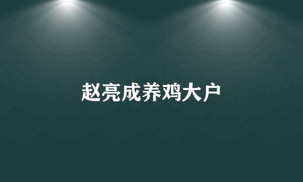 赵亮成养鸡大户