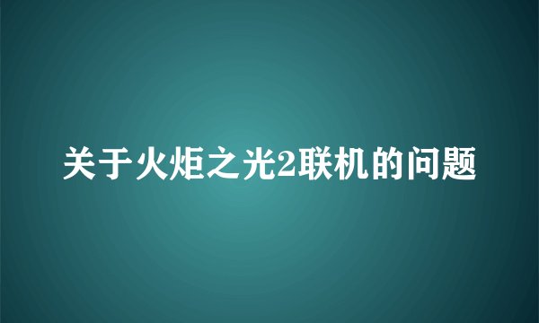 关于火炬之光2联机的问题