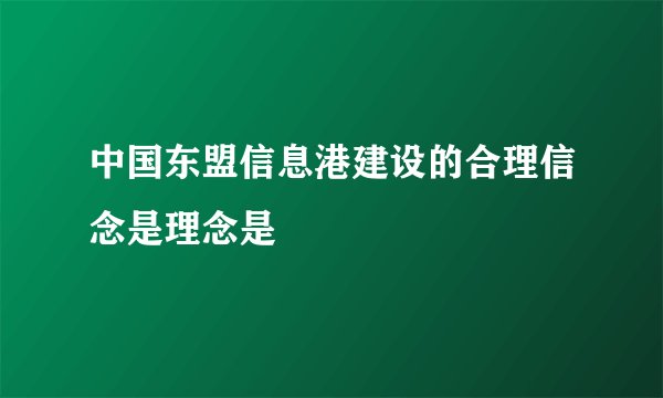 中国东盟信息港建设的合理信念是理念是