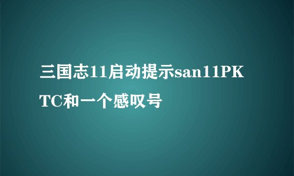 三国志11启动提示san11PK TC和一个感叹号
