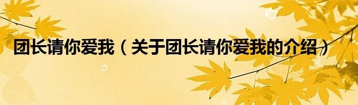 团长请你爱我（关于团长请你爱我的介绍）