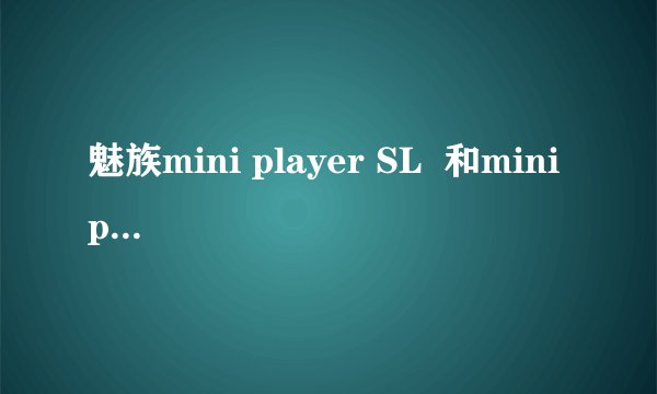 魅族mini player SL 和mini player SP 是什么意思? 有什么区别??