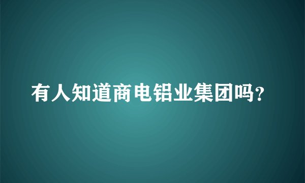 有人知道商电铝业集团吗?