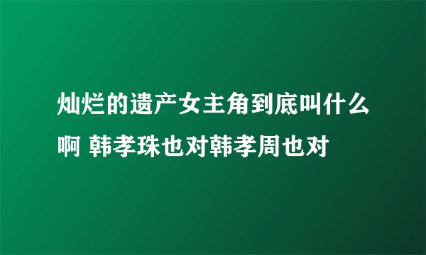灿烂的遗产女主角到底叫什么啊 韩孝珠也对韩孝周也对