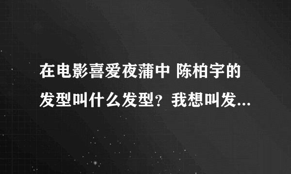 在电影喜爱夜蒲中 陈柏宇的发型叫什么发型？我想叫发型师帮我搞个。不知道叫什么发型呢？大家觉得型吗？