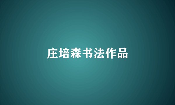 庄培森书法作品