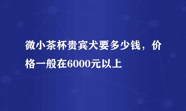 微小茶杯贵宾犬要多少钱,价格一般在6000元以上