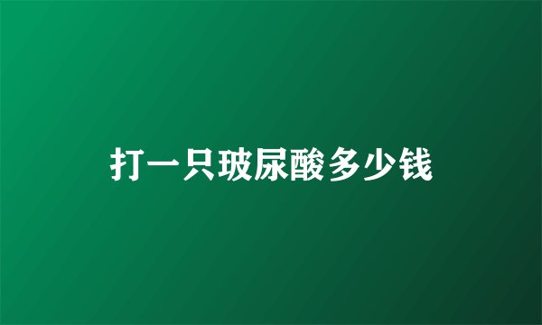 打一只玻尿酸多少钱
