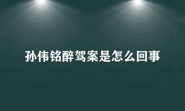 孙伟铭醉驾案是怎么回事