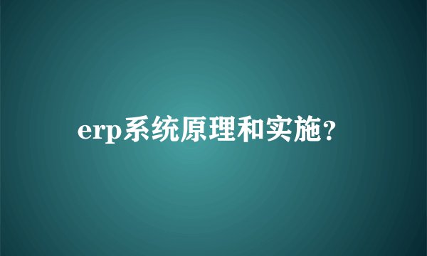 erp系统原理和实施？