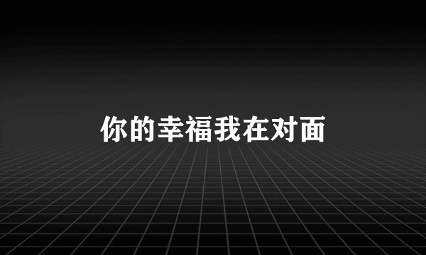 你的幸福我在对面