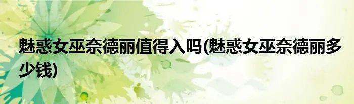 魅惑女巫奈德丽值得入吗(魅惑女巫奈德丽多少钱)