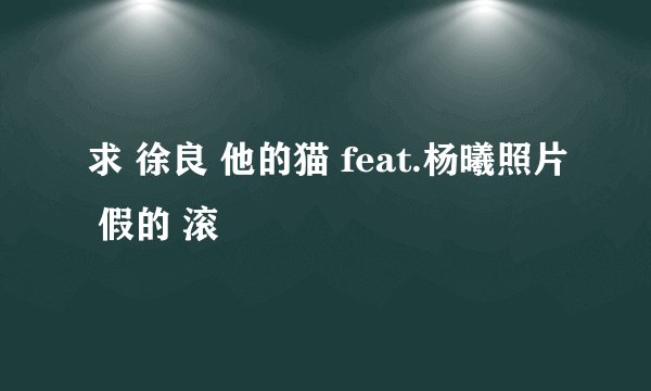 求 徐良 他的猫 feat.杨曦照片 假的 滚