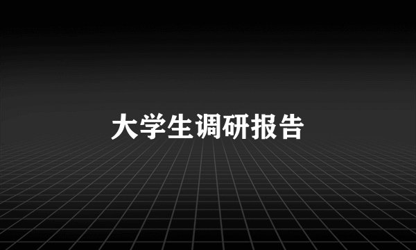 大学生调研报告