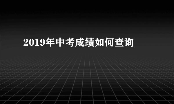 2019年中考成绩如何查询