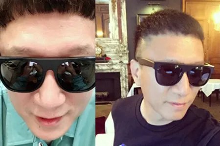 孙红雷学女儿微笑 网友表示额头刘海很抢眼