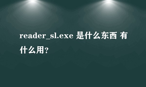 reader_sl.exe 是什么东西 有什么用?