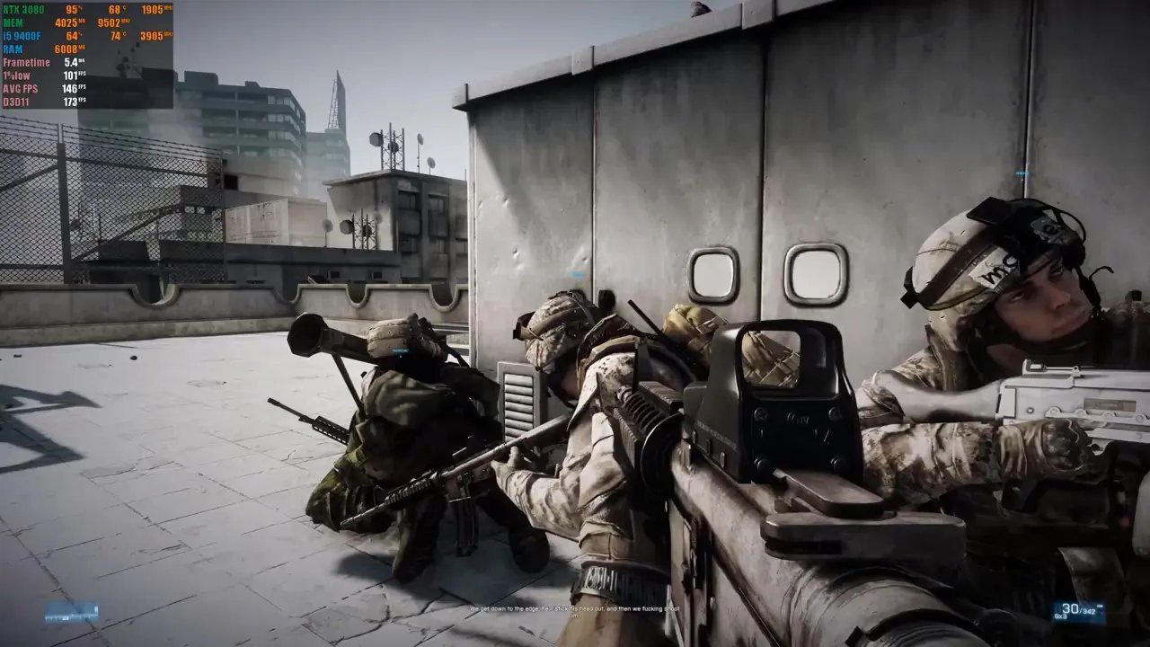 《战地3》4K/最高画质测试：9400F+RTX 3080