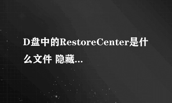 D盘中的RestoreCenter是什么文件 隐藏的 可以删除不