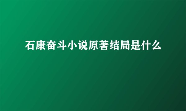 石康奋斗小说原著结局是什么