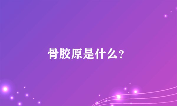 骨胶原是什么？