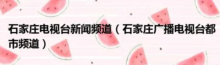 石家庄电视台新闻频道（石家庄广播电视台都市频道）