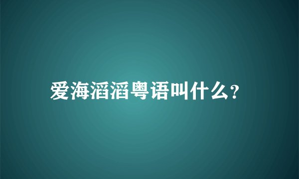 爱海滔滔粤语叫什么？