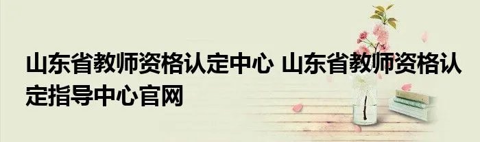 山东省教师资格认定中心 山东省教师资格认定指导中心官网