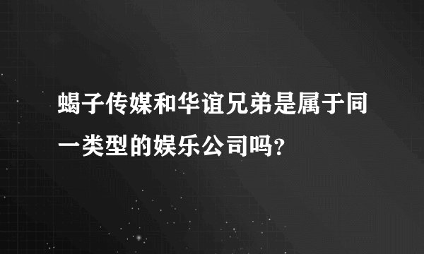 蝎子传媒和华谊兄弟是属于同一类型的娱乐公司吗？