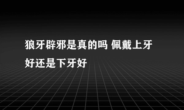 狼牙辟邪是真的吗 佩戴上牙好还是下牙好