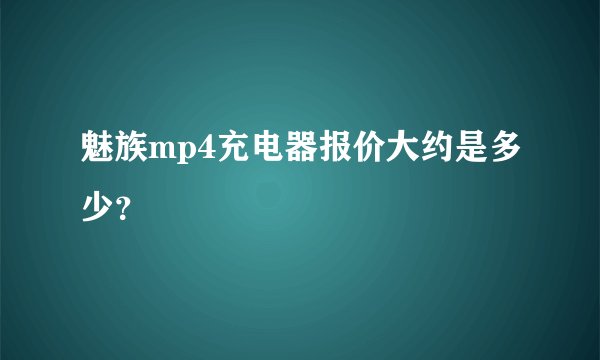 魅族mp4充电器报价大约是多少?